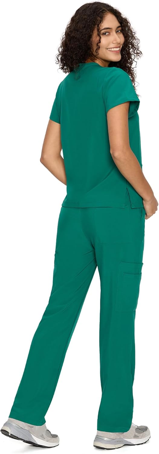 COZYFIT Scrubs for Women Set Medical Uniform - V-Neck Top & Straight Leg Pants with 9 Pockets, Unisex Workwear COZY SCRUBS - Image 2