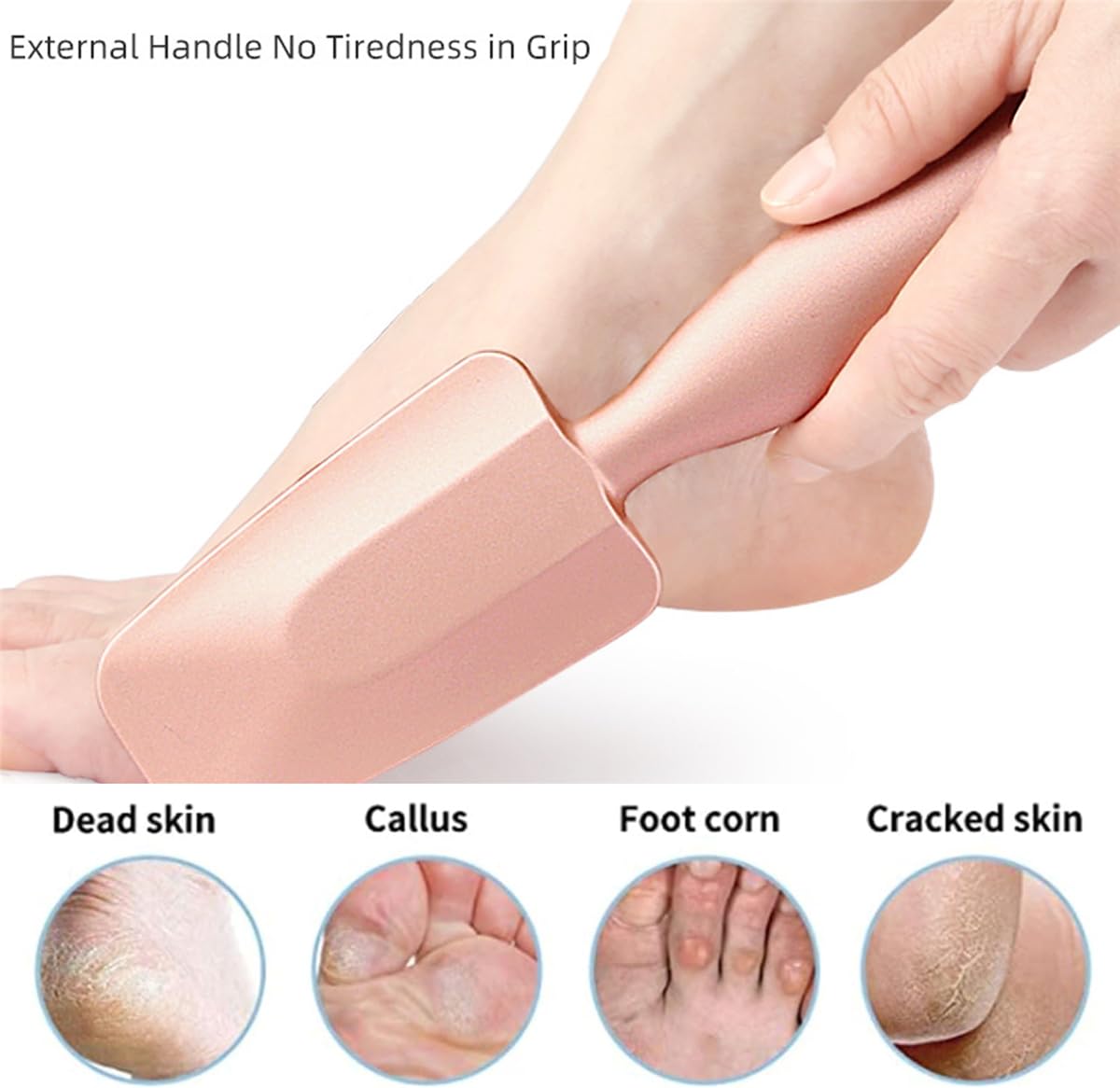 Nano Glass Foot File Callus Remover, oot Scrubber and Heel Scraper for Dead Skin Removal, Foot Buffer Pedicure Tool, Perfect for Men and Women, Get Soft, Smooth Foot (Rose-Gold)