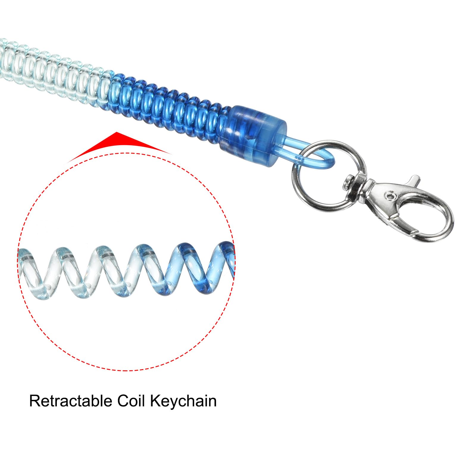 Spring Open Key Chain Coil Spring Stretchy Key Chain With Lobster Clasp PATIKIL Retractable ...