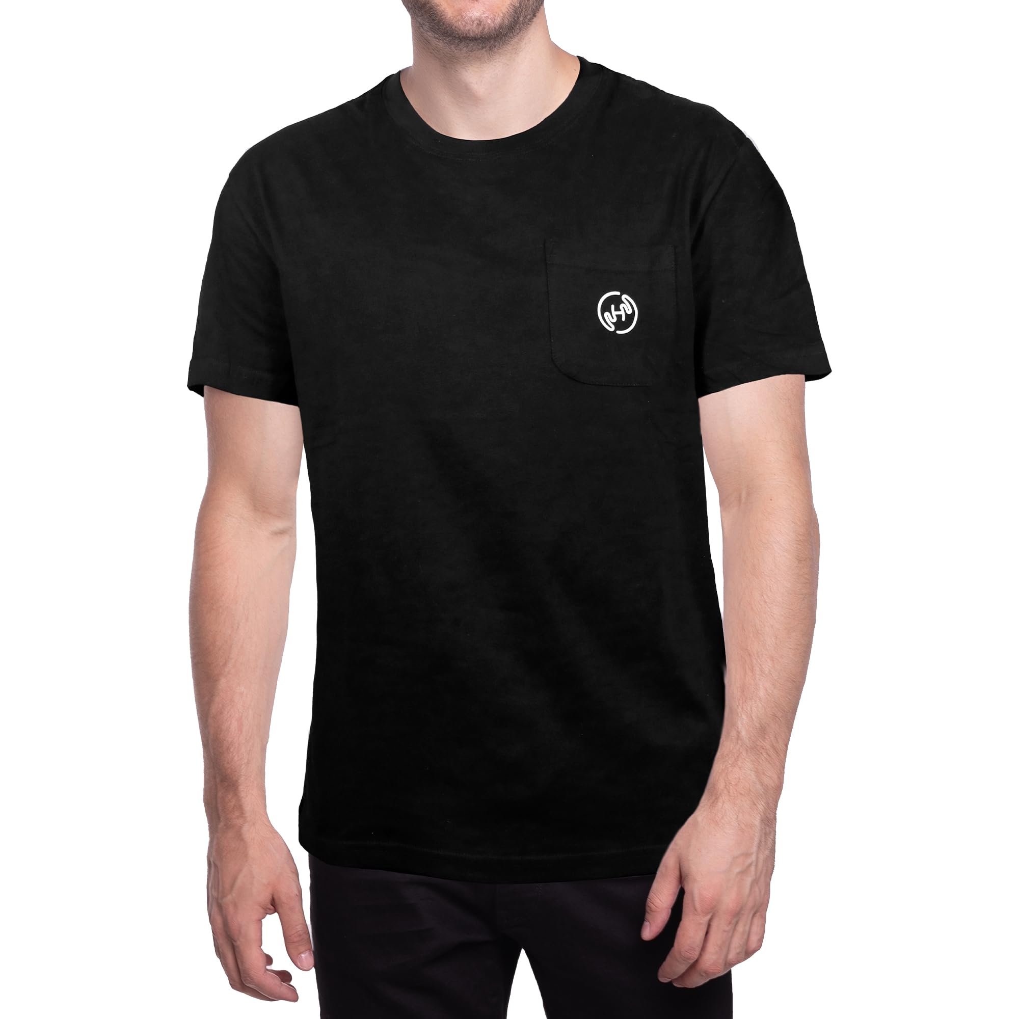 HANDLANDY Mens Work T-Shirt, Crew Neck Short Sleeve T Shirts for Men Casua Pocket Cotton Tee