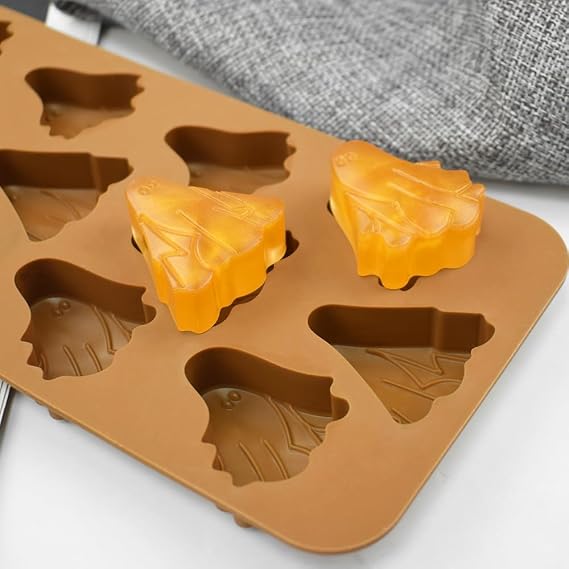 Silicone French Mousse Cake Mold 3D Bakeware DIY Chocolate Soap Candle Mold,12 Holes Ghost