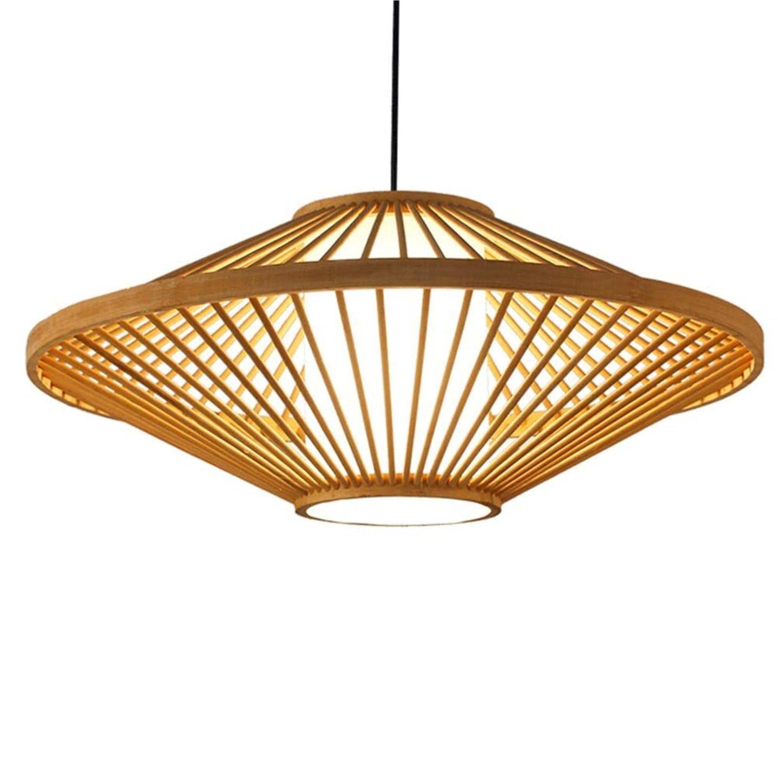 KBUUKYYXouy Diamond Shape Basket Pendant Lighting Dining Table Room Decor Suspension Lamp Weaving Rattan Wicker Ceiling Light Shade for Fast Food Restaurant Office Bar(15.7in*7.8in)