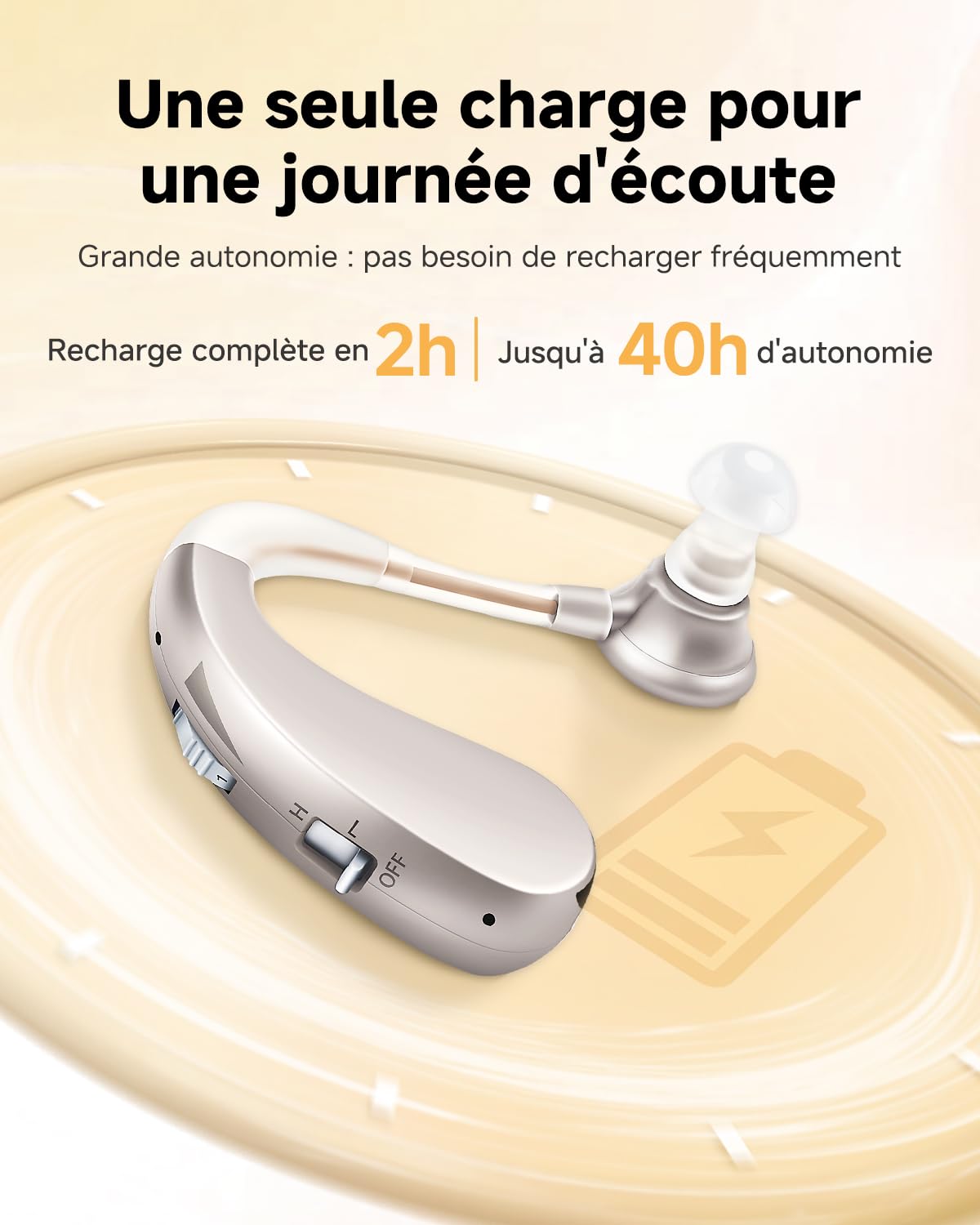 Britzgo 1204 Appareil audio rechargeable, autonomie pouvant atteindre 40 heures, conception légère avec embouts en TPE, idéal pour la maison et les voyages, manuel d'utilisation en français inclus.