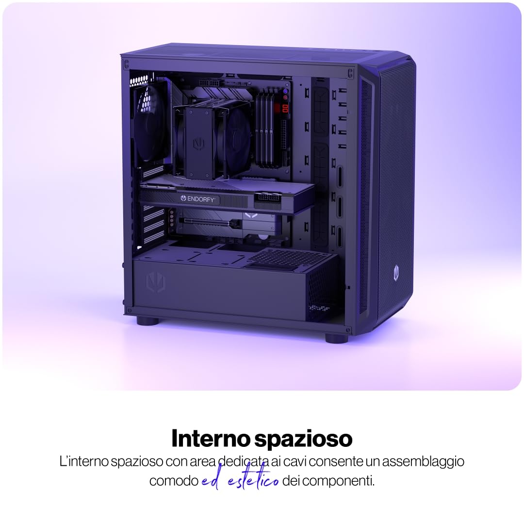 ENDORFY Arx 700 Air, case ATX spazioso, 5x ventole da 140 mm incluse, elevata compatibilità con molti componenti | EY2A012