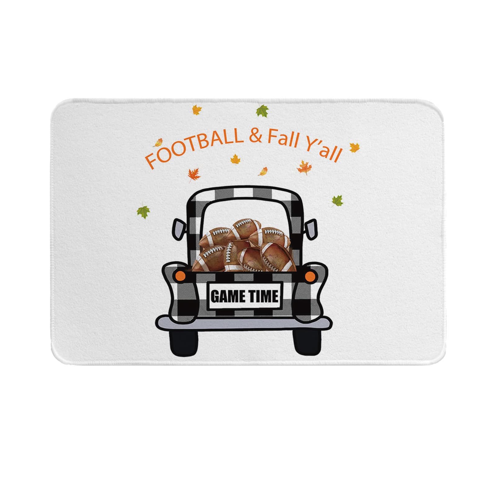 Amazon.com: Kitchen Rug Thanksgiving Rugby Farm Truck Game Time,Non Slip  Door Mat Absorbent Front Carpet Maple Leaf Black Buffalo Plaid,Soft Floor  Mats for Bathroom Living Room Hallway Decor 20x32In : Home &