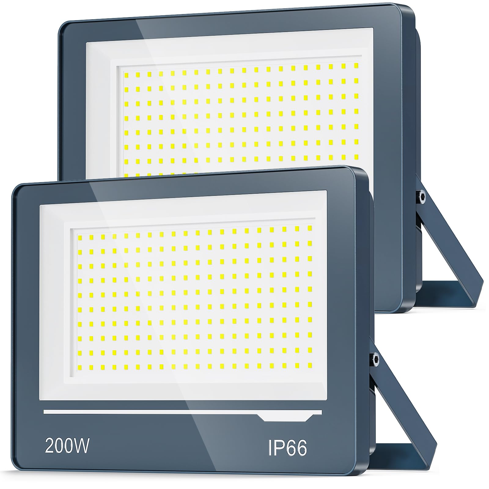 Faretto Fari Faro a LED da Esterno 200W 20000LM - IP66 Impermeabile 6500K Luce Fredda Faretto LED Esterno per Giardino, Patio, Terrazza, Garage(2 Pezzi)