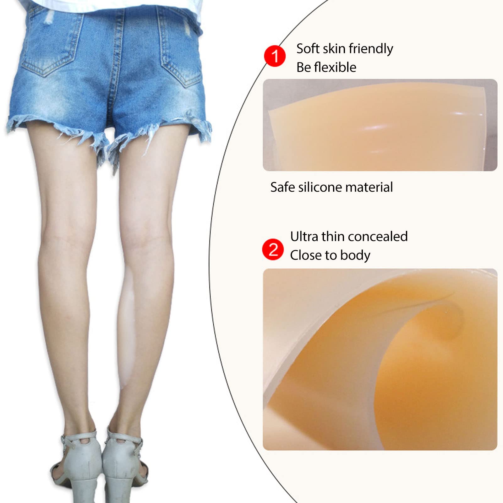 Cuscinetti Per Polpacci, Cuscinetto Adesivo da 4,2 Once Correttore Per Polpacci in Silicone Morbido, Correttore Adesivo Per Gambe, Cuscinetto Per Polpacci in Silicone Compatibile Per Gambe Sottili E S