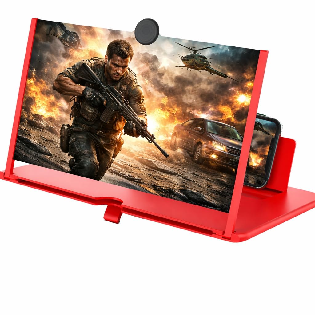 Drumstone (𝗦𝗽𝗲𝗰𝗶𝗮𝗹 𝟱 𝗬𝗲𝗮𝗿𝘀 𝗪𝗮𝗿𝗿𝗮𝗻𝘁𝘆) 12 Inch 3D Mobile Screen Magnifier with Foldable Stand, Large Display Amplifier, Screen Enlarger for Movies, Reading, Calls, Travel-image-5