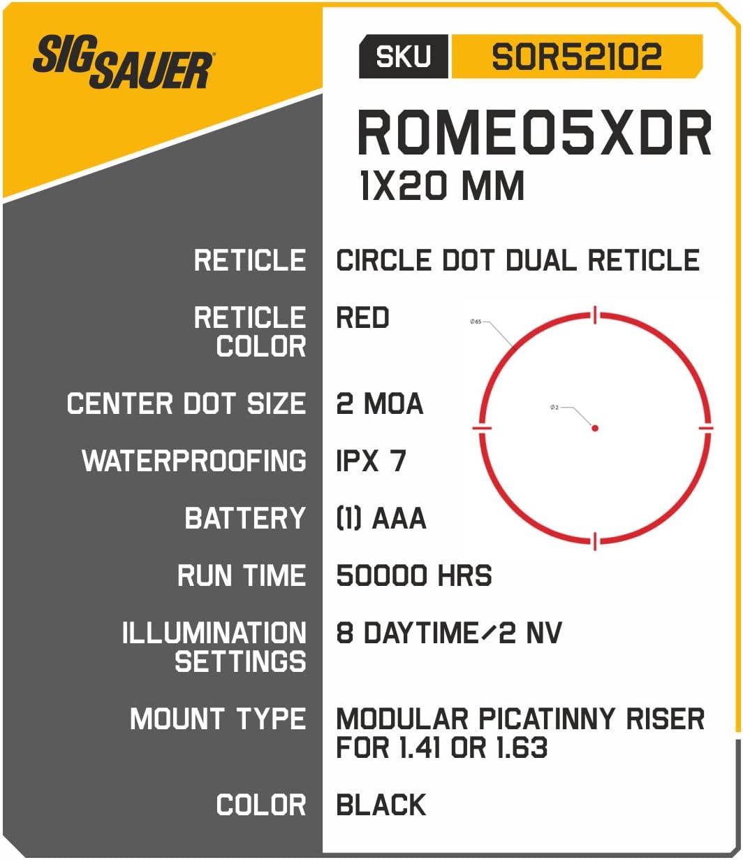 Sіg Sauer ROMEO5 XDR 1X20MM Compact 2 MOA Red Dot Sight, Black with Sіg Leather Patch Hat Bundle