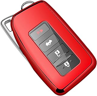 Tukellen for Lexus Key Fob Cover Premium Soft TPU Full Protection Key Shell Key Case Compatible with Lexus ES is GS NX LS RX RC 300h 350 200t 250 300 F 450h 460 600h Smart Keyless Fob Remote Key-Red