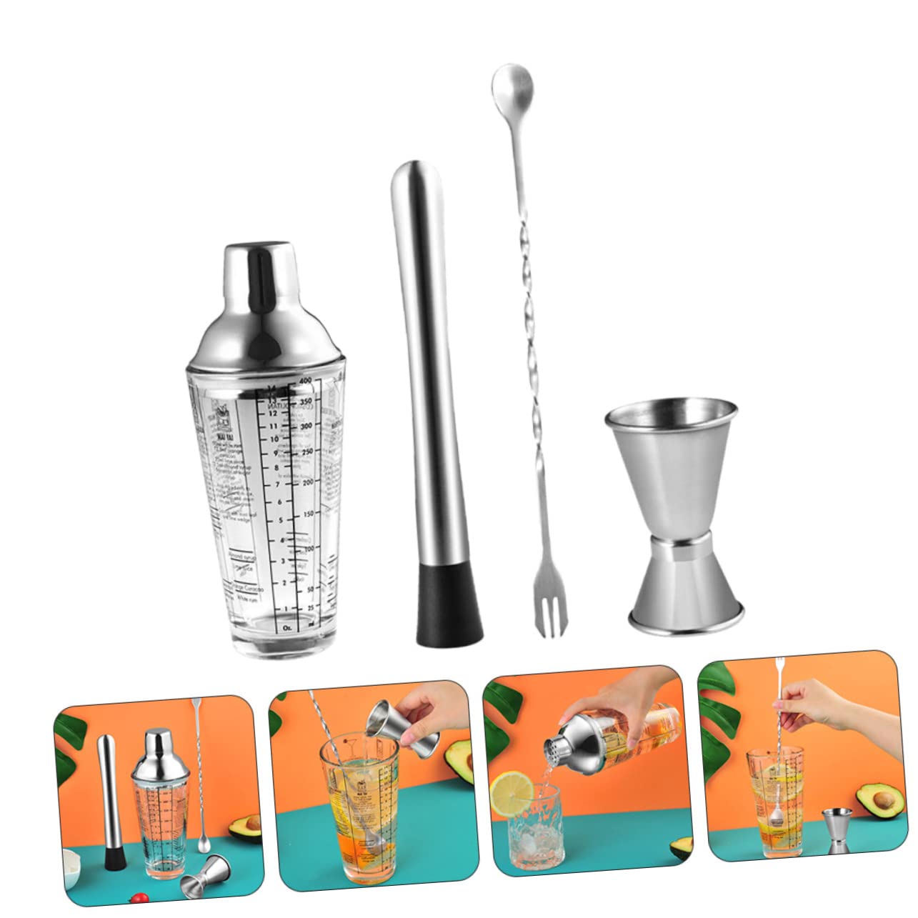 LIFKOME Cocteleras De Acero Inoxidable Cocteleras Suministros para Barman para Preparar Cócteles Casa Equipo para Cócteles Herramientas para Barman