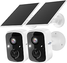 Hiseeu Solar Camera Security Outdoor, 2 Pack 100%...