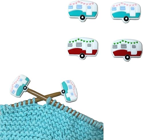 SPANSEE 4 protectores de punto de aguja de tejer con flores, tapones de puntada para agujas de tejer, tapones de aguja, tapas de extremo de aguja de SPANSEE 4 protectores de punto de aguja de tejer con flores, tapones de puntada para agujas de tejer, tapones de aguja, tapas de extremo de aguja de