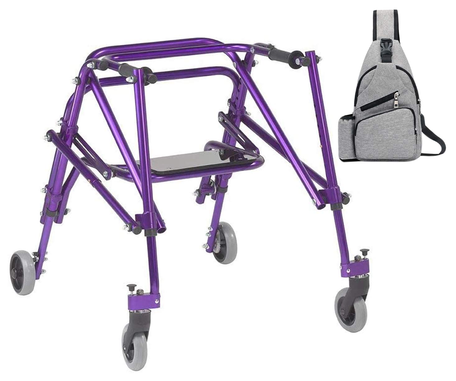 Drive Nimbo 2G Lightweight Posterior Walker with Seat, Medium, Wizard Purple & Free Grey Medical Utility Bag ! - #KA3200S-2GWP