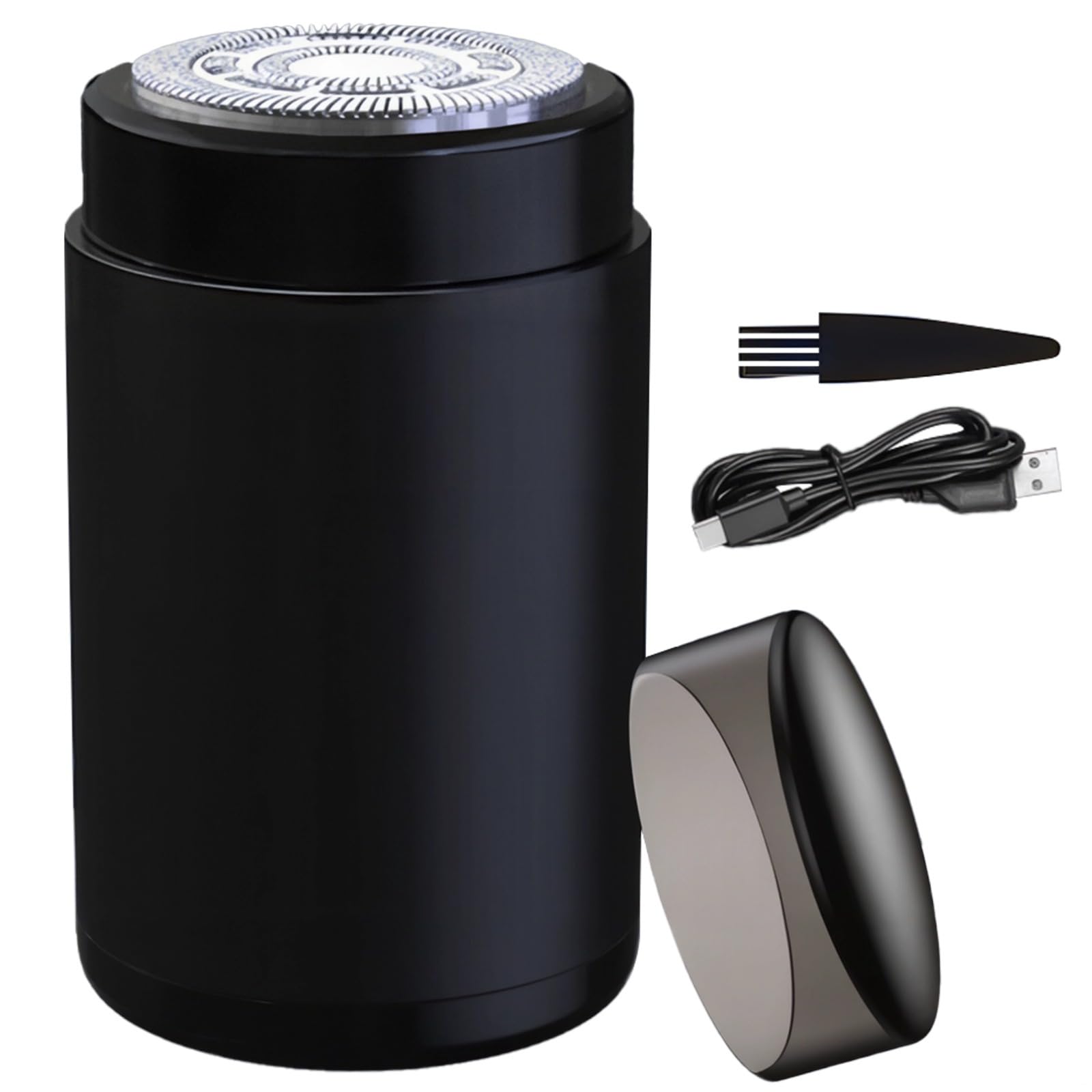 Generic Rechargeable Travel Electric Shaver Mini for Men, Wet &amp; Dry Shaving, USB, Fast Charge 1 Hour, Minutes Shaving 60, Waterproof, Cleaning Brush and with Cable Charging