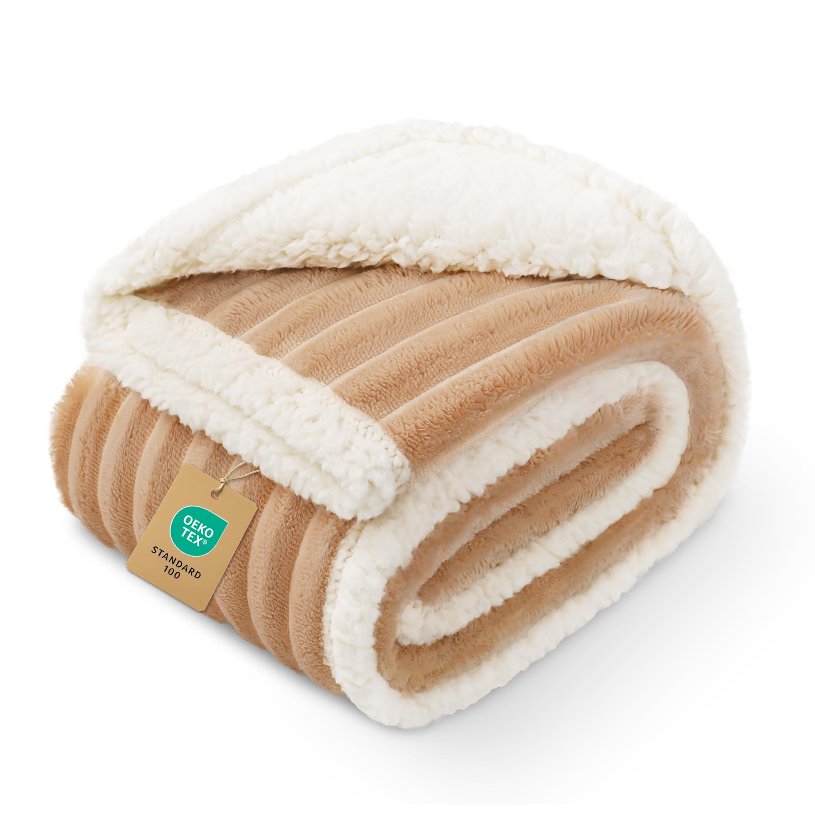 luciphia wasserdichte Hundedecke Waschbar, Katzendecke für Katzen Hund Welpe, Kuscheldecke Weich Flaushig Sherpa Fleece, Haustier Decke zum Schutz von Bett Sofa Couch, Kamelfarbe 71 * 102cm