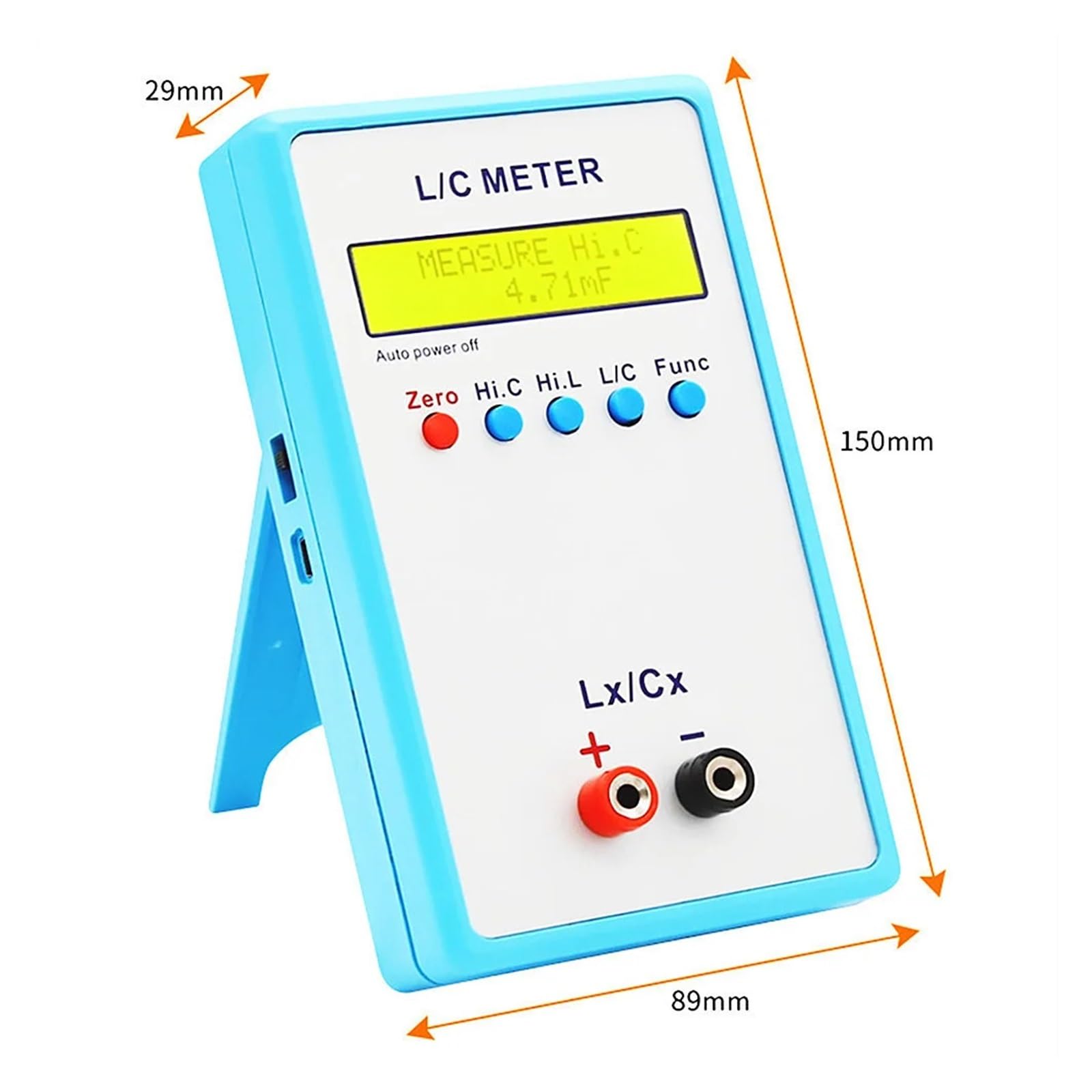 Medidor LCR, Medidor de capacitancia e inductancia portátil LC200A Puente digital Pantalla LCD retroiluminada LCR Probador