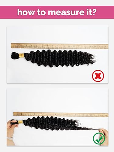 Miniatura 5 de KISSHAIR - Cabello humano trenzado para trenzas bohemias, cabello humano ondulado profundo a granel para trenzar sin trama, cabello humano virgen