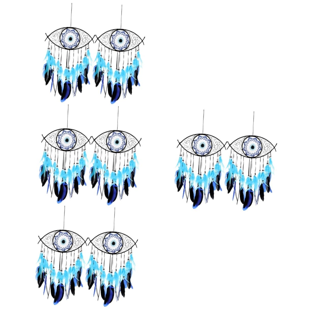 Ciieeo 8 Piezas Decoración De Pared Kits De Campanas De Viento Decoración Americana Colgante De Coche Decoración del Mal De Ojo Atrapasueños para Colgar En La Pared Ojo Atrapasueños Pluma