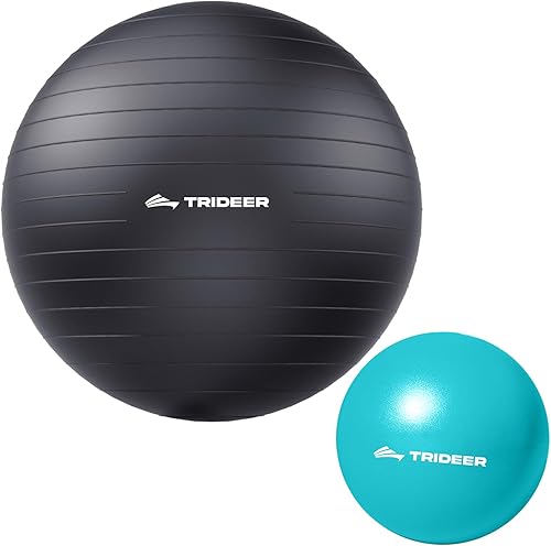 Miniatura 1 de Trideer Pelota de yoga extra gruesa para equilibrio, estabilidad, embarazo, bomba rápida I y pelota de pilates de 9 pulgadas, pequeña pelota de