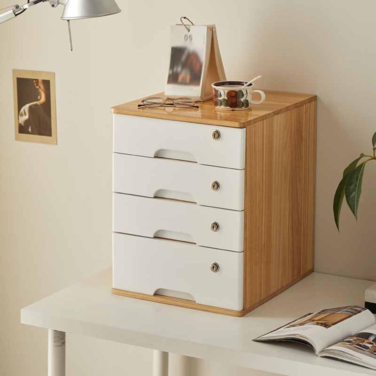 Amazon.co.jp: MJKQ9 鍵付き 木製 小物チェスト 引き出し 小物収納