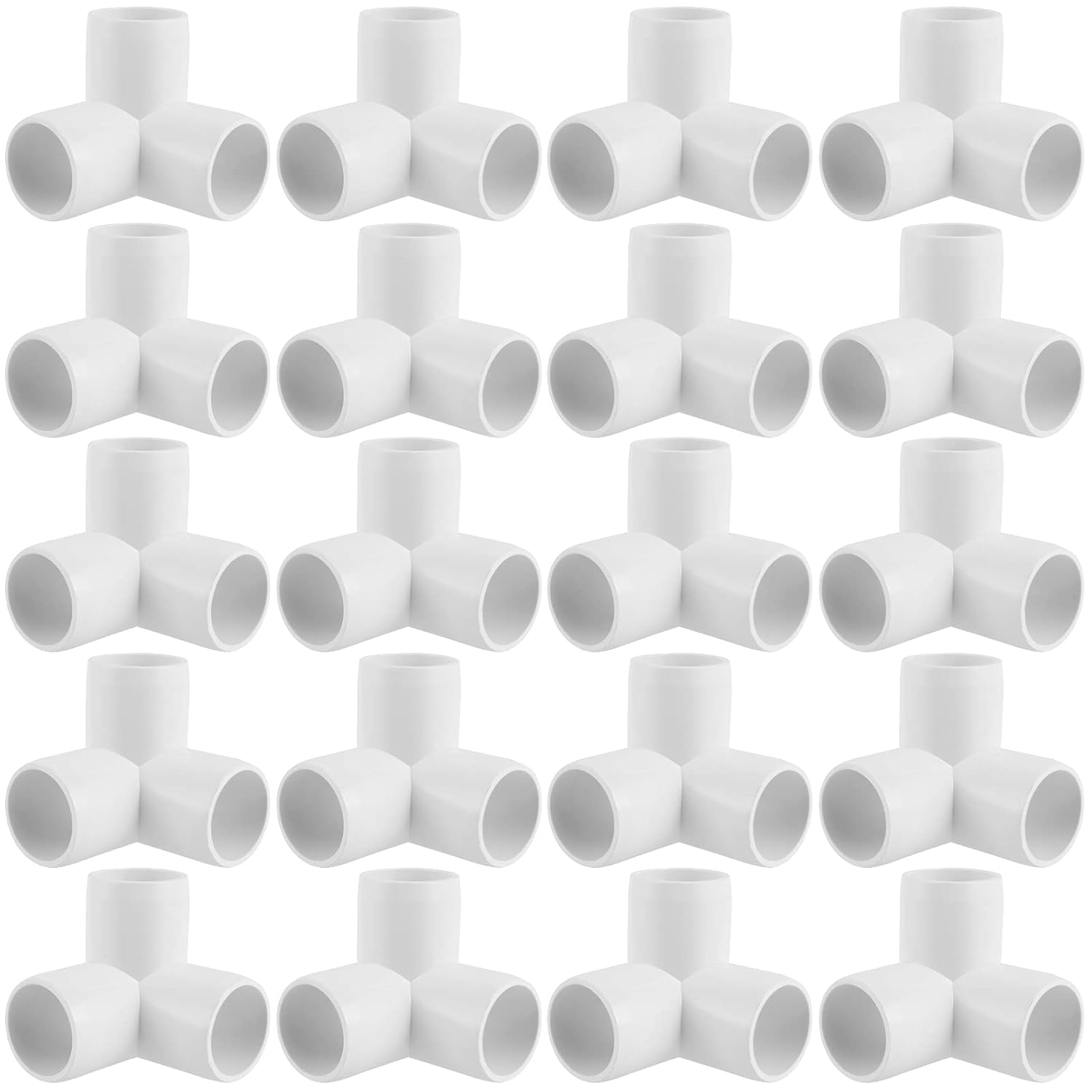 20 Pack 1 Inch 3 Way PVC Pipe Elbow, PVC Tee Fittings Pipe