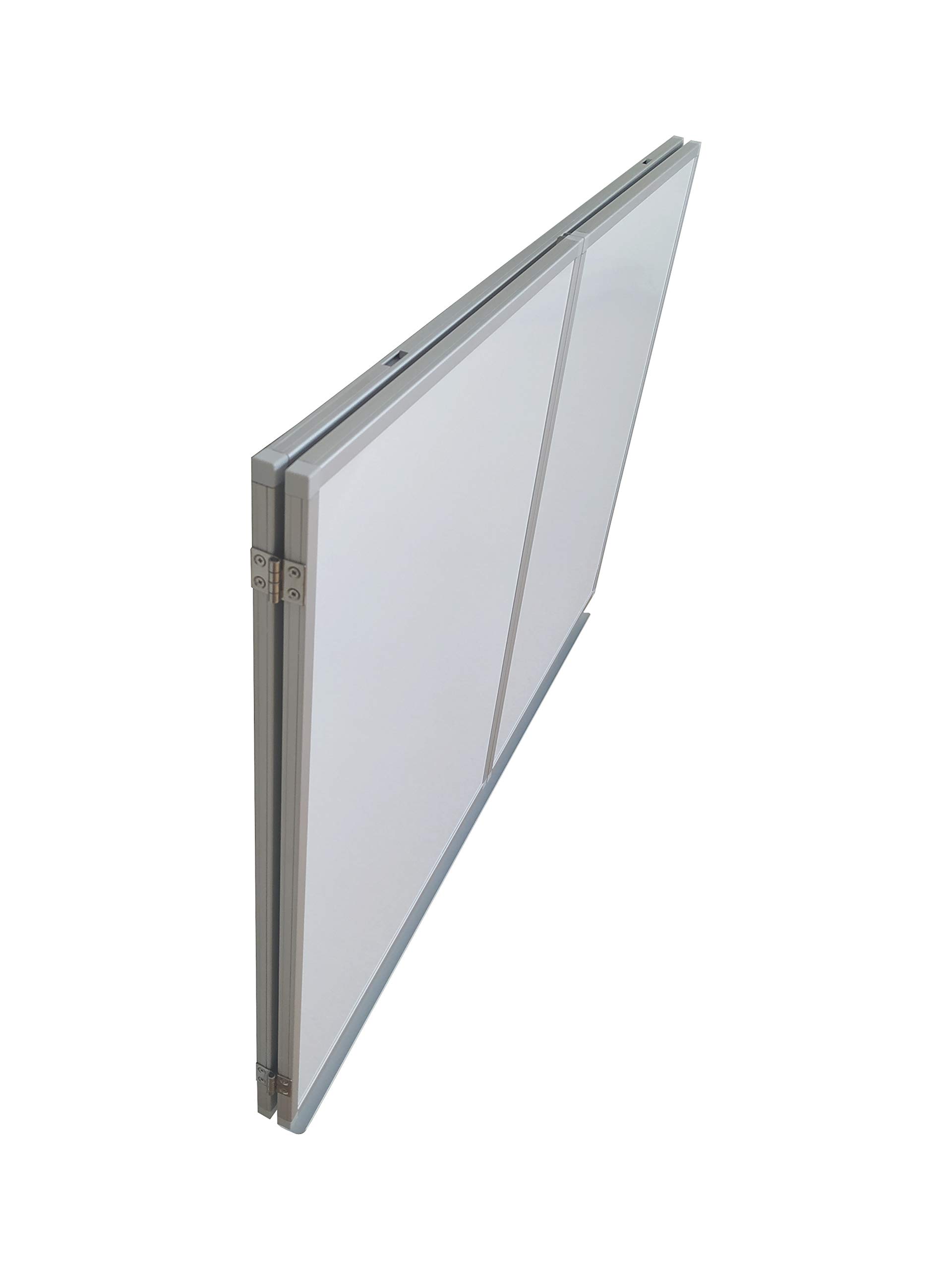 OrgaScout Klapptafel Set - 60cm x 90cm / 60cm x 180cm - beschreibbare Magnettafel weiß mit lackierter Whiteboard Oberfläche - inklusive Tafelwischer, 10 schwarzen Magneten und 4 farbigen Boardmarkern