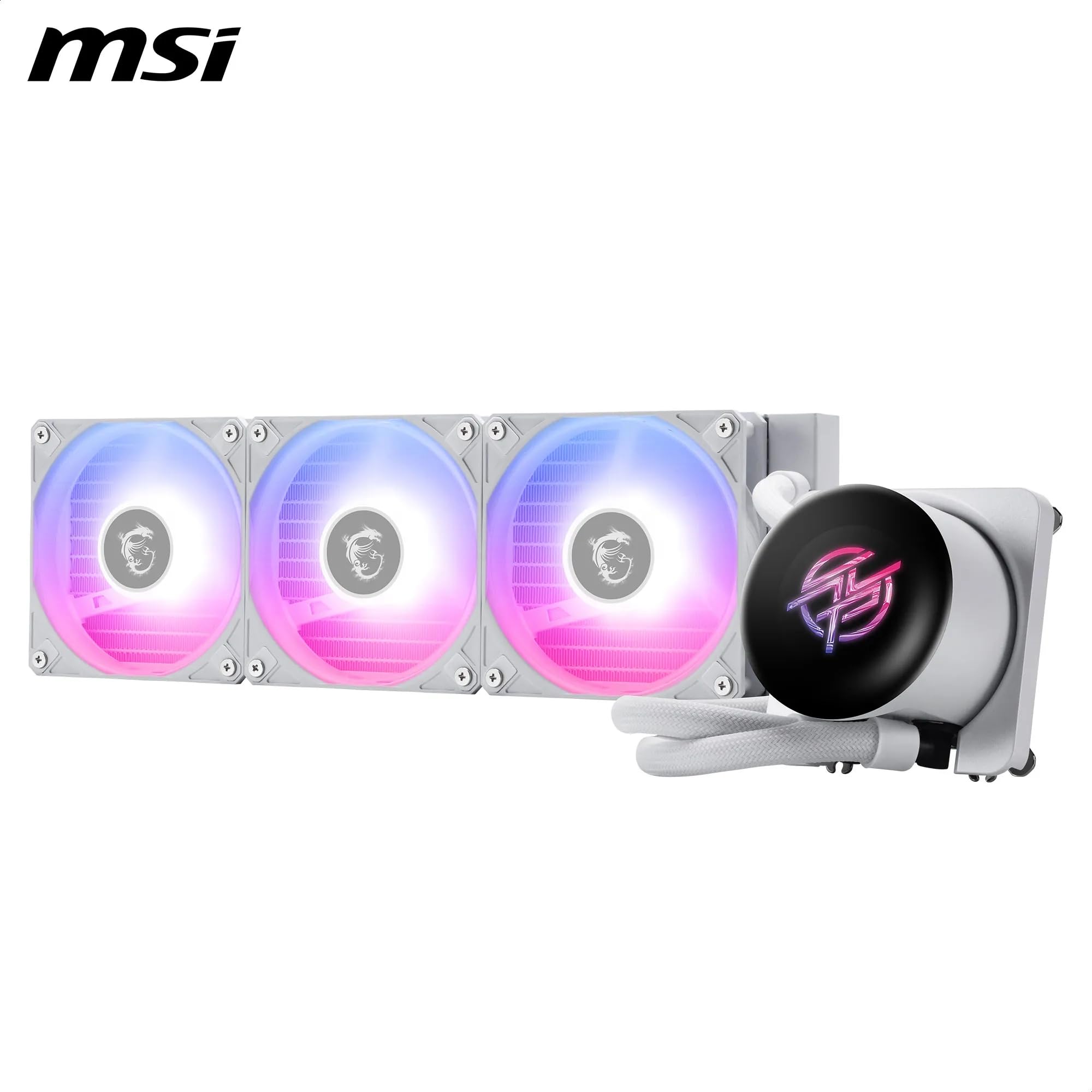MSI MPG CORELIQUID P13 360 WHITE – Raffreddamento Liquido AIO per CPU, Base in Rame Full-Plane Senza Viti, Canali Acqua Ottimizzati, ARGB GEN2, Ventole CycloBlade 9, Radiatore Split-Flow