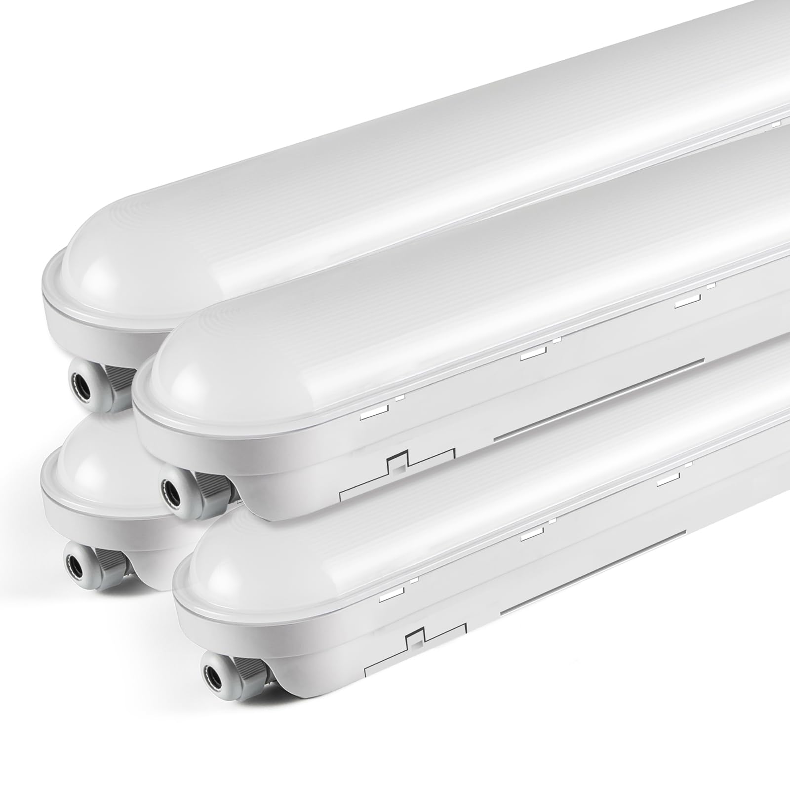 TONFFI 4 Stück LED Feuchtraumleuchte 120CM 36W 4500LM Feuchtraumlampe 4000K Neutralweiß Verknüpfbar IP65 Led Leuchte für Garage Werkstatt