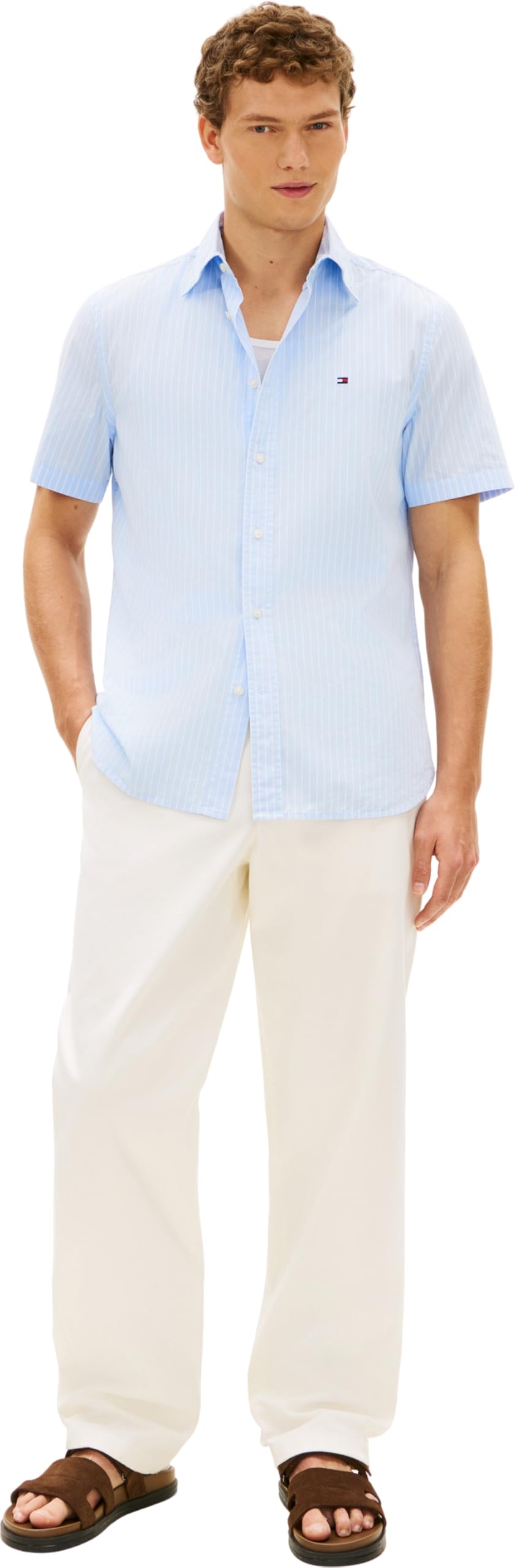 Tommy Hilfiger Flex Poplin STP SS Shirt Mw0mw42860 Chemise S/S Homme (Lot de 1)