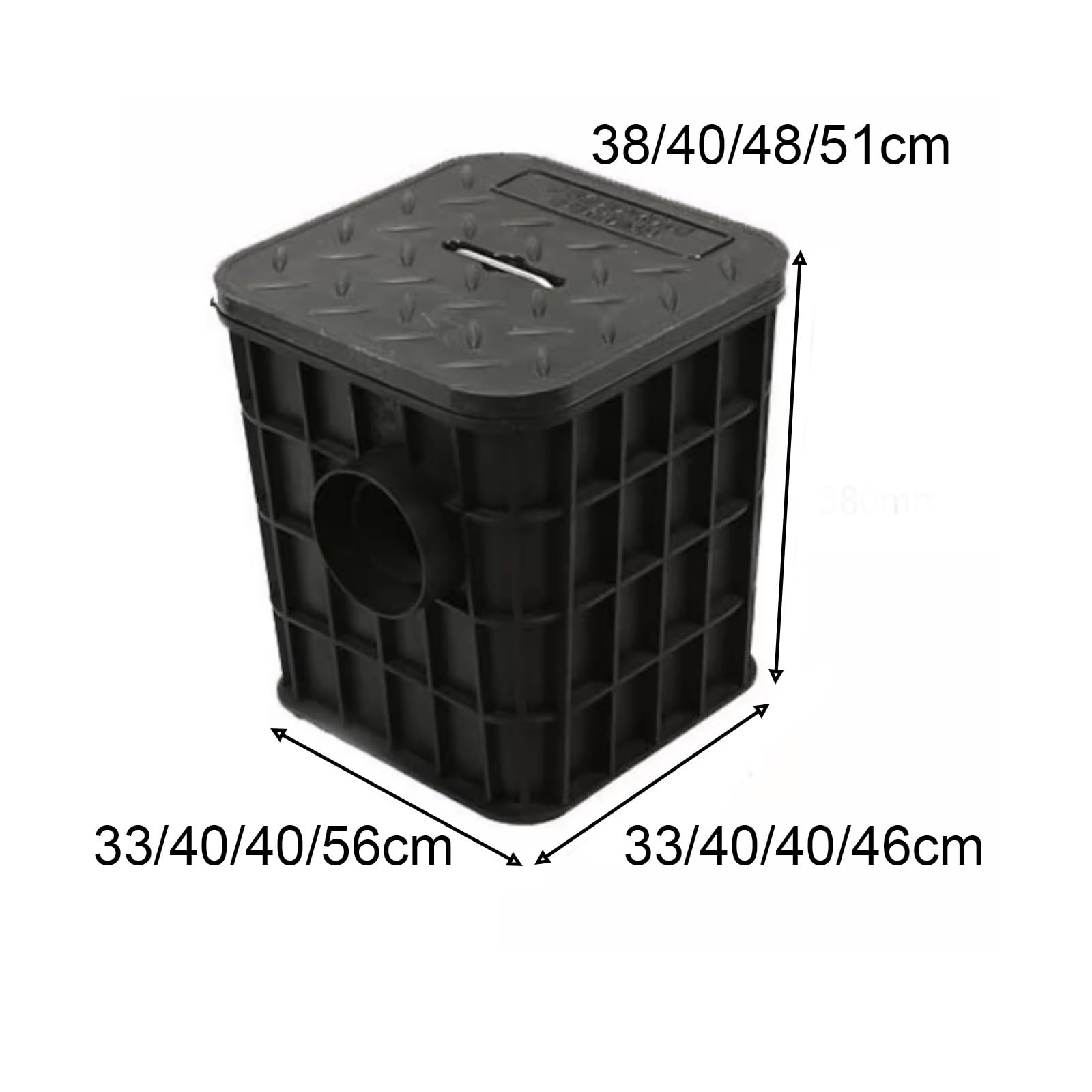Separador de Trampa de Grasa Comercial Interceptor de Grasa Subterráneo de Plástico con Canasta de Filtro para Aguas Residuales de Cocina de Restaurante(33 * 33 * 38cm)
