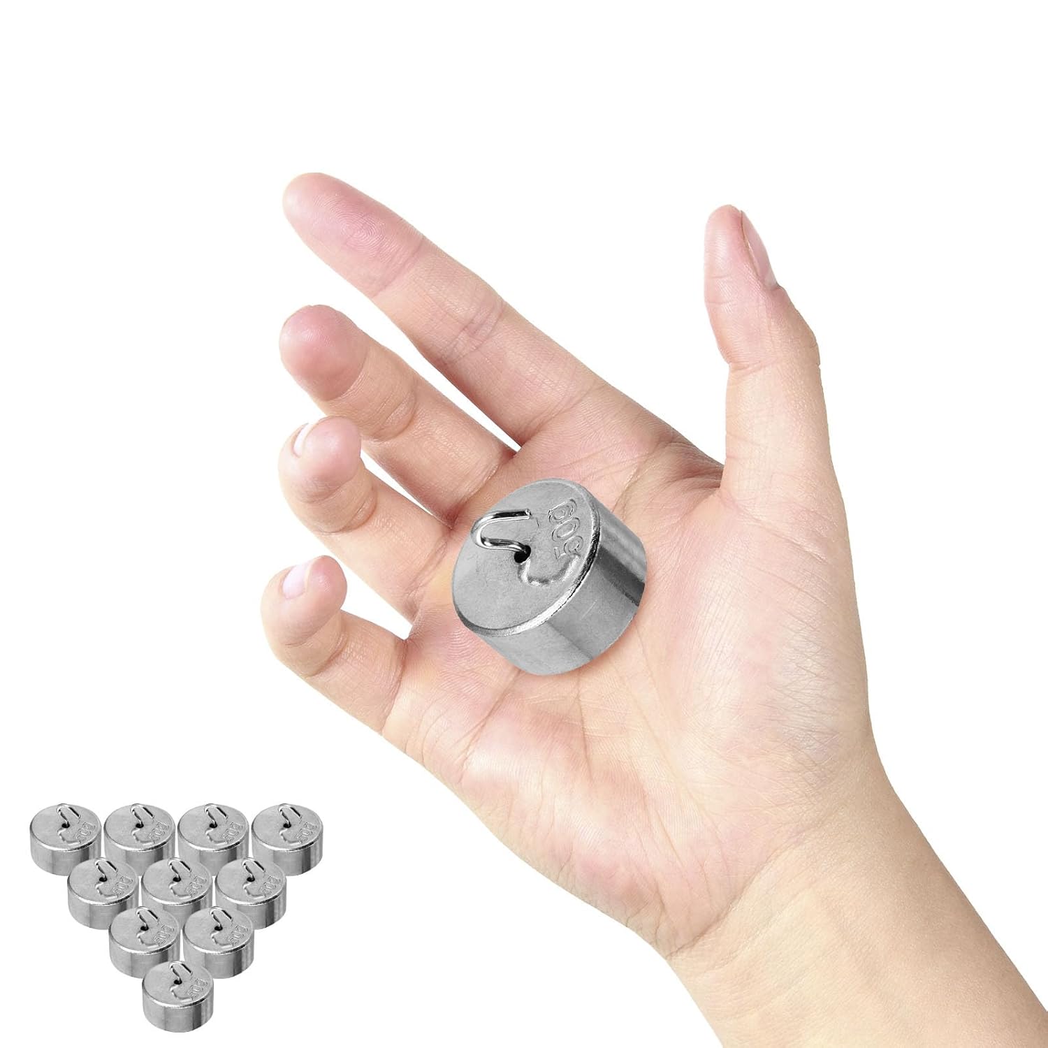 10pcs Metal Hook Weights 50g Each Mechanics Experimental Tool Educational Instrument Physics Teaching Supplies School Laboratory Measurement Kit