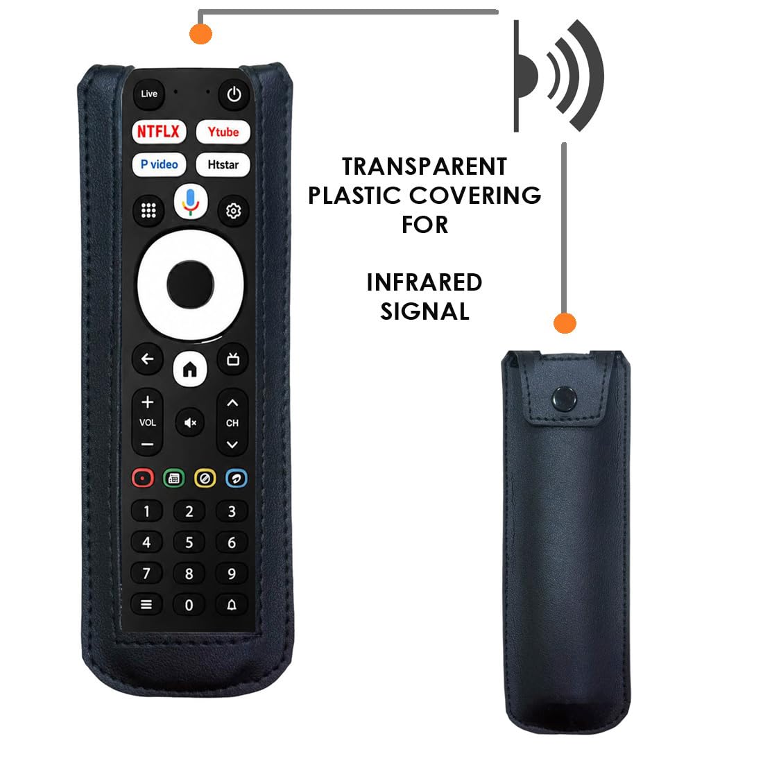 Zaoma Flip Case Cover Compatible for Remote of Airtel Xstream IP TV Remote Control Suitable for Smart Xstream IPTV Set Top Box Remote Control PU Leather Cover Holder (Black) — Amazon image 3