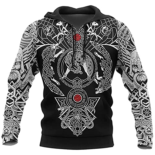 Viking Odin Ravens Hoodie for Men and Women Outdoor Sweatshirt suitable Spring and Autumn hoodie