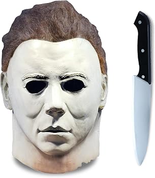 Reizmet Máscara de Halloween de Michael Myers, de látex asesino de terror, juego de película caliente, máscara con pelo de cabeza completa, máscaras de miedo, disfraz de fiesta de cosplay Reizmet Máscara de Halloween de Michael Myers, de látex asesino de terror, juego de película caliente, máscara con pelo de cabeza completa, máscaras de miedo, disfraz de fiesta de cosplay