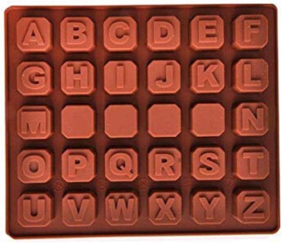 Silicone Alphabet Mould, Letter Blocks Non-Stick Chocolate Moulds, Baking Mold, Handmade Wax Resin Moulds, DIY Cake Topper Gummy Sugarpaste Candy Wax Melts Decoration