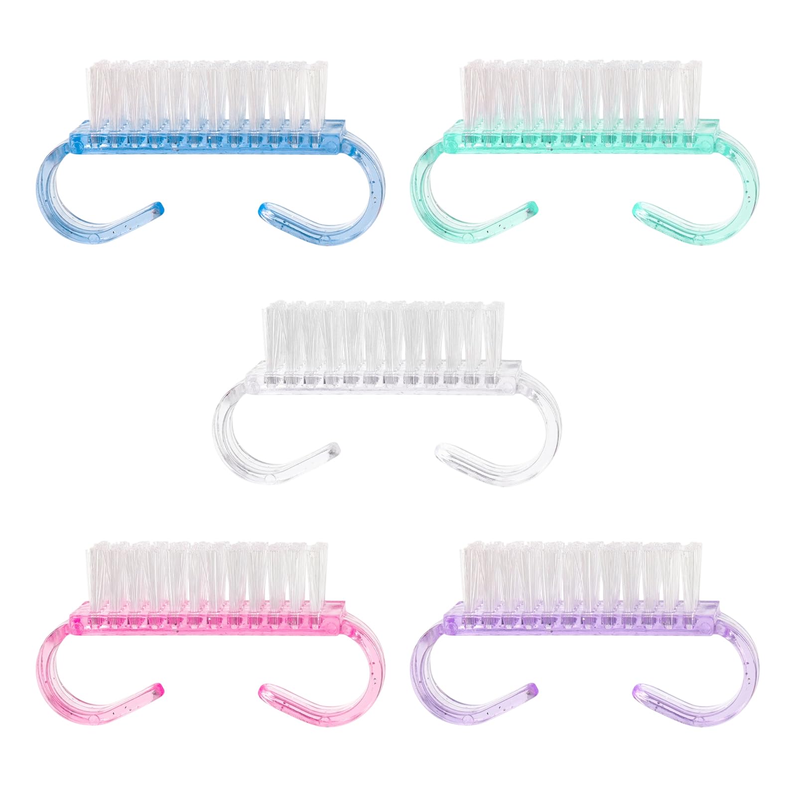 Spazzola per unghie, spazzola per il lavaggio a mano, spazzola per unghie, spazzola a mano, con manico a 48 pezzi, setole in nylon, per una pulizia fine e una texture