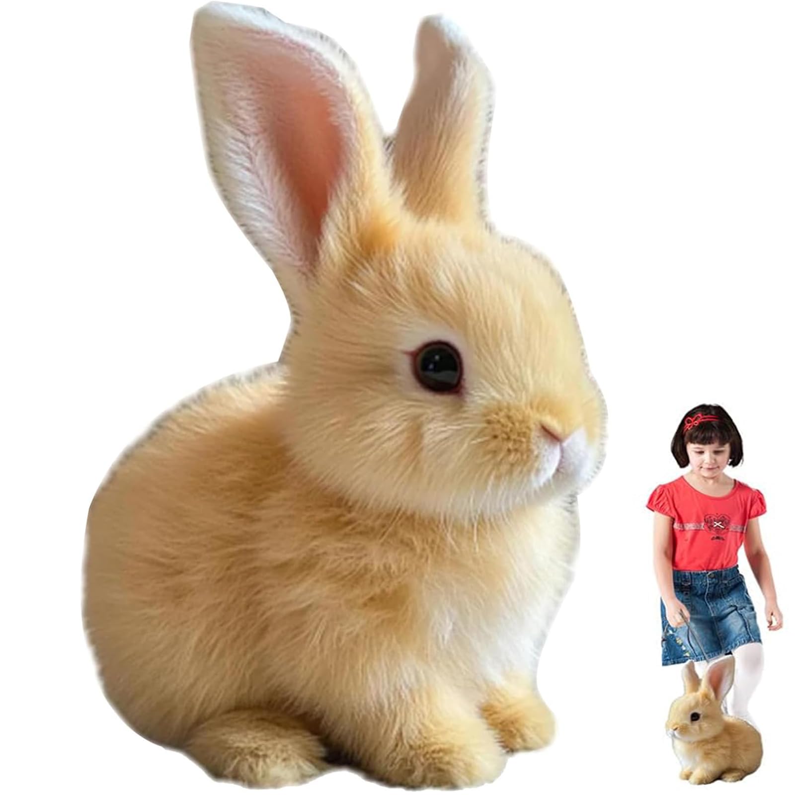 My Realistic Bunny Toy,Interactive Rabbit Toy,Easter Bunny for Children,Cute Walking and Talking Jumping(Longhair/Brown)
