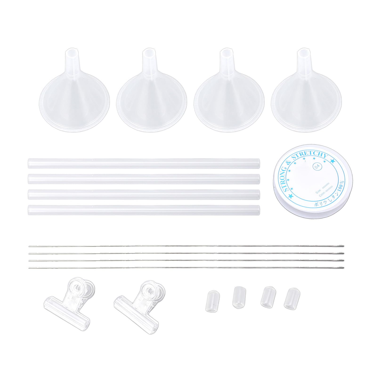 WIHFHGZ Beading Funnel Kit, Decorative Clay Bead Threading Tool, 4 Piece Set, Lightweight PVC - Accurate Bead Flow Control, Easy Operation for Jewelry Crafts Making (Four-Piece Set)