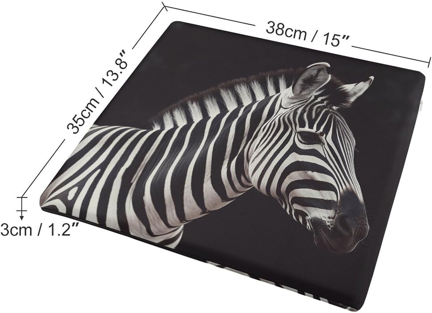 Animal Zebra Chair Cushion Memory Foam Breathable Chair Pads Square Large Pillows Seating Comfort Meditation Floor Pillow Car Seat Cushion for Indoor/Outdoor Chairs