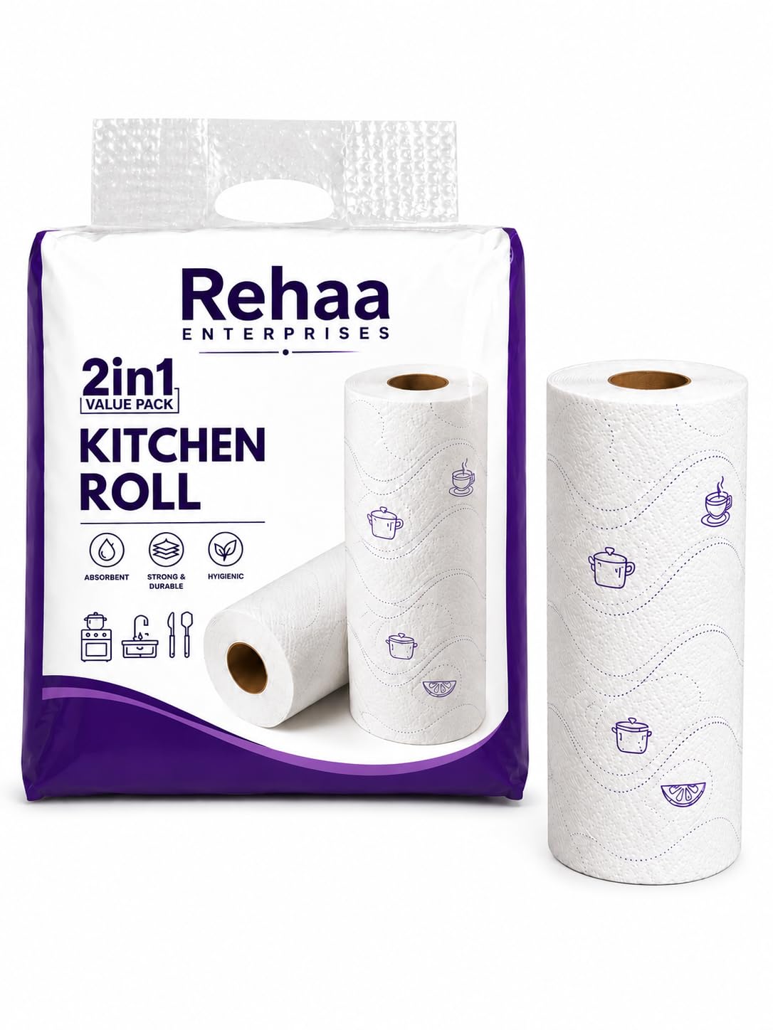 Rehaa ent. Reusable Kitchen Towel Roll-2000 Times Washable|Soft & Highly Absorbent Better Alternative to Dishcloth, Kitchen Tissue Paper Roll/Paper Towel Home Cleaning| 2 roll in 240 sheets-image-37