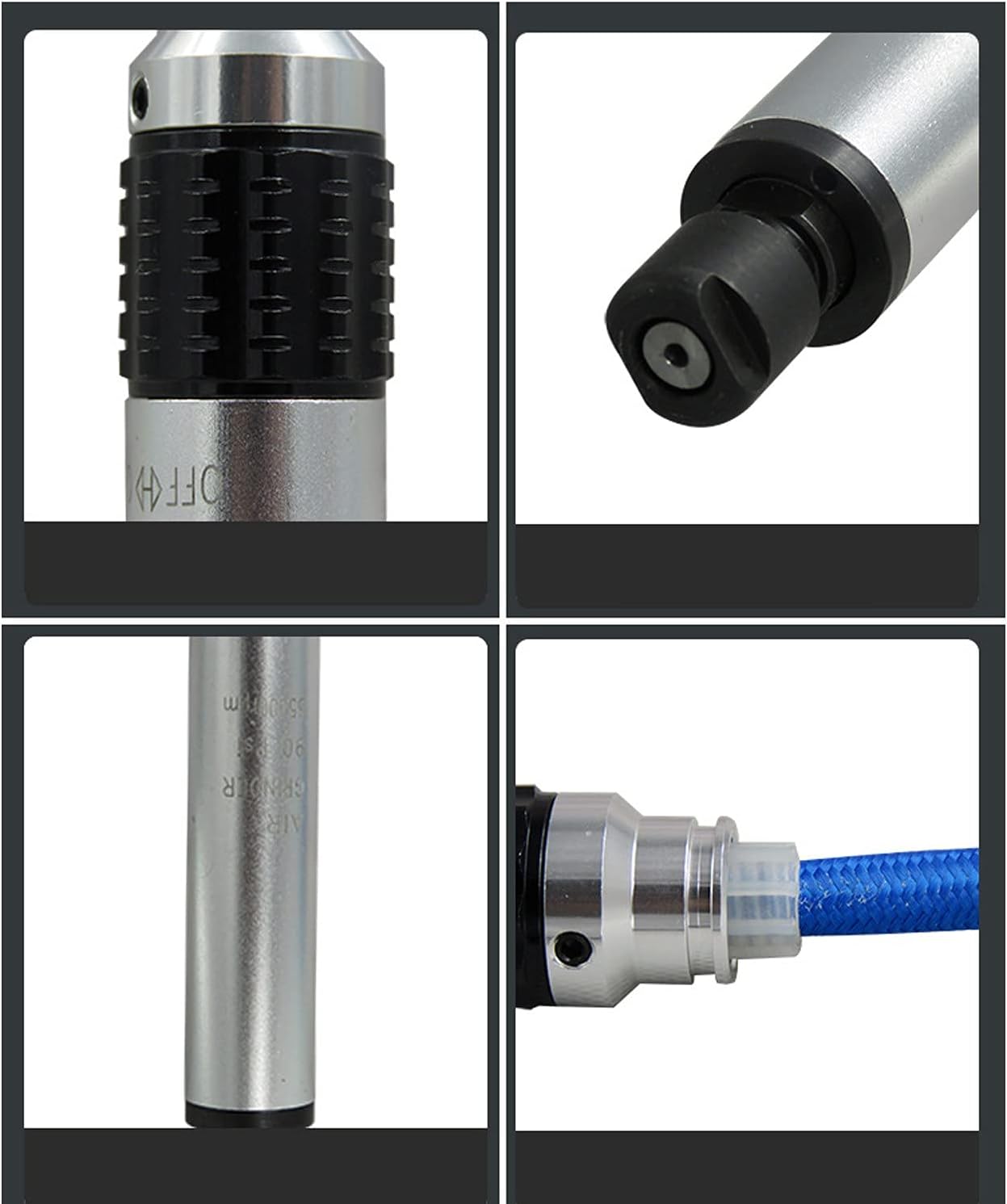 Pneumatic Polishing Machine KP - 609, Adjustable Speed Polisher for Surface Grinding, Deburring and Shaping Metal Wood Rubber, with 3mm/6mm Chuck for Auto Body and (EU Style)
