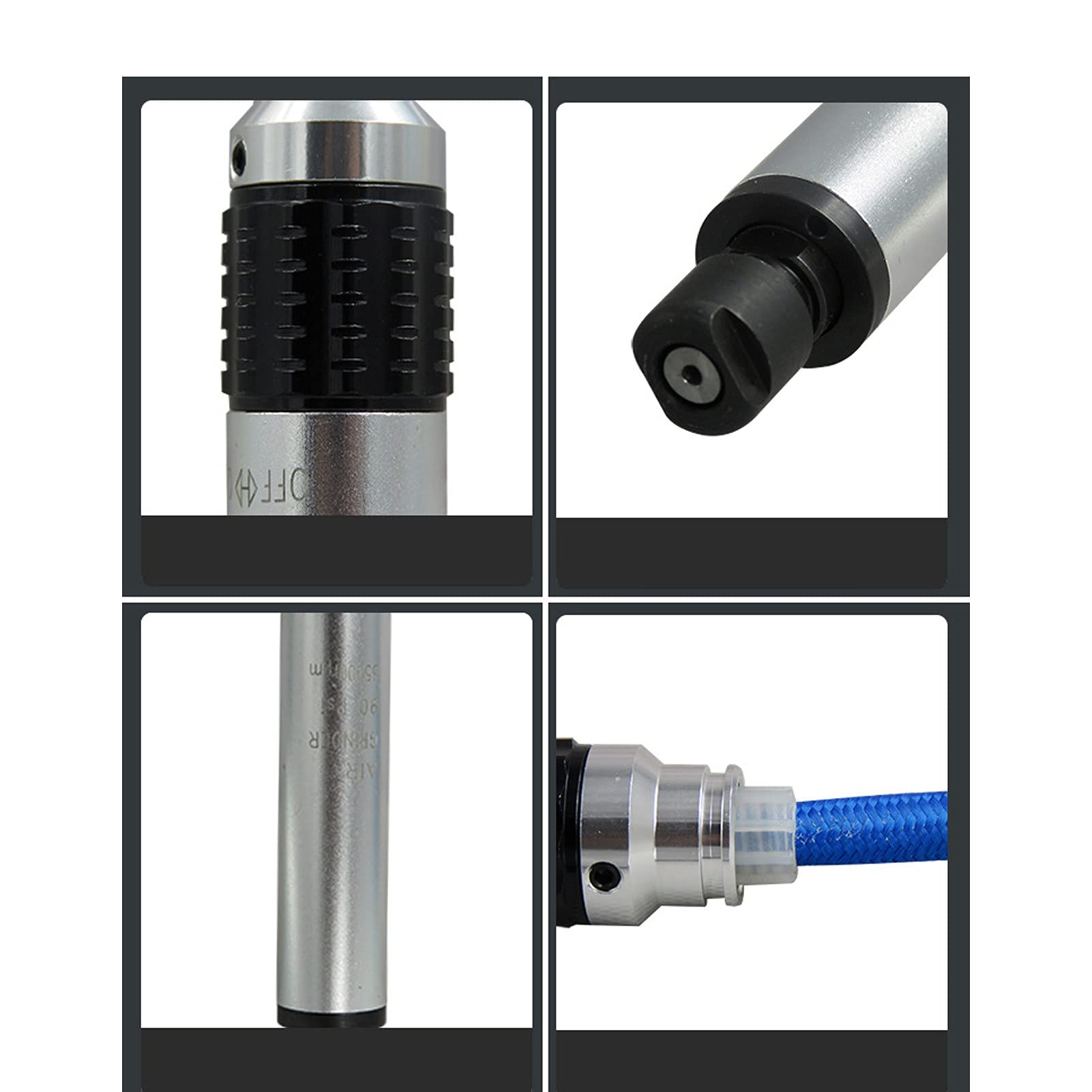 KP - 609 Lucidatrice pneumatica, lucidatrice a velocità regolabile per rettifica superficiale, struttura a doppio cuscinetto con ugello gas e chiave, strumento professionale per metallo, legno, gomma