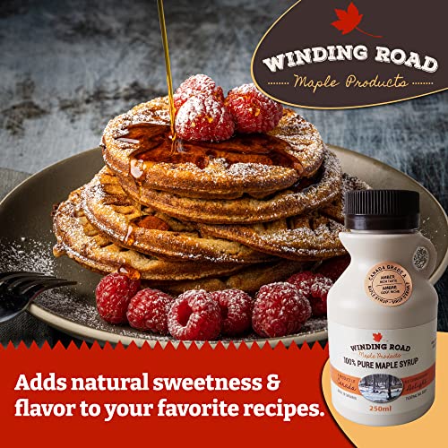 Award Winning 100% Pure Canadian Maple Syrup Grade-A Amber From Elmira Ontario: 4 Generations Locally Harvested & Produced, Vegan, Gluten-Free, No Preservatives, Additives Or Artificial Flavours, Authentic Natural Taste 250Ml #TOP6
