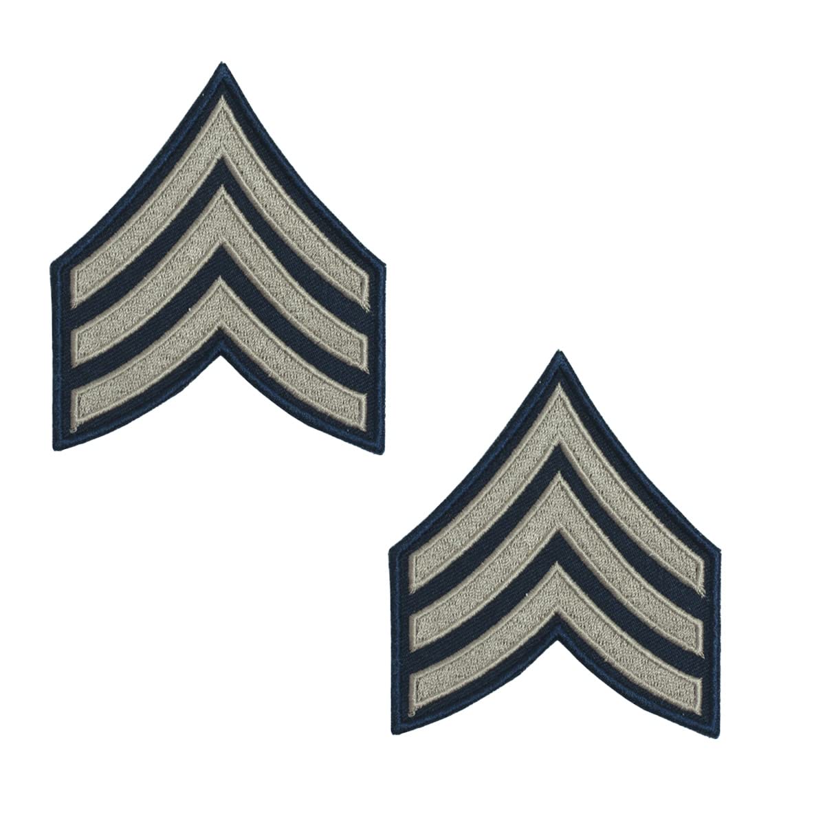 Epic Militaria Pair of Reproduction World War 2 US Army Khaki Rank Patches (Sergeant)