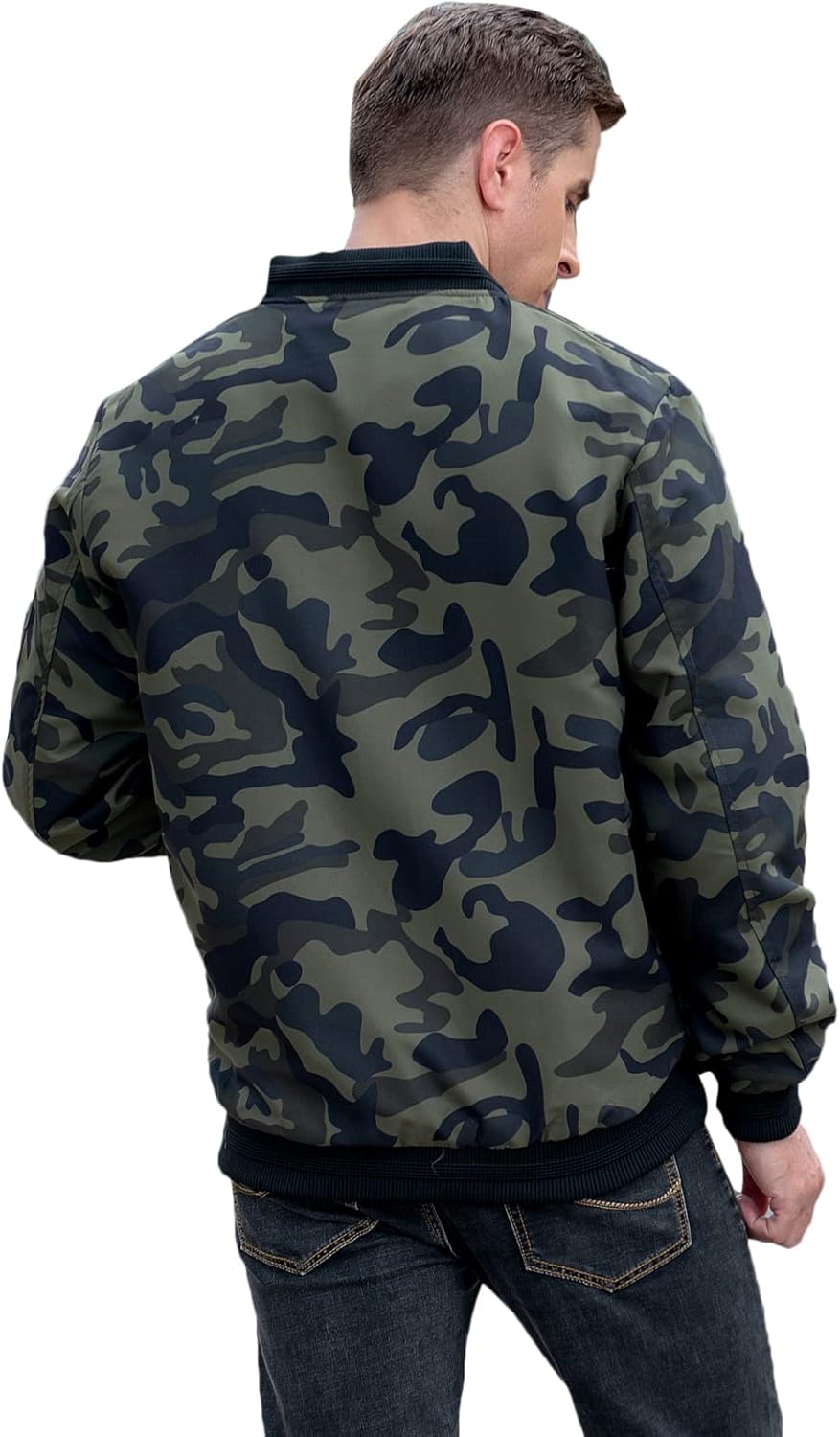 sandbank Men's Running Jacket Long Sleeve Slim Fit Lightweight Varsity Baseball Bomber Jackets Sportswear