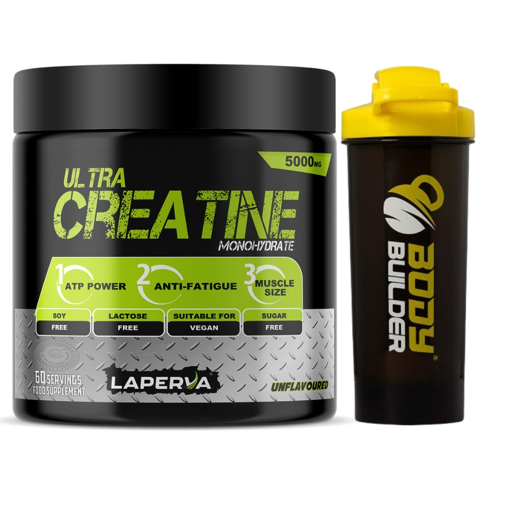 Laperva Ultra Creatine - 300 Gm, 5000 mg Premium Muscle Power and Endurance, Boost Strength and Performance, Pure Creatine Monohydrate Formula (60 servings) (Shaker Free)