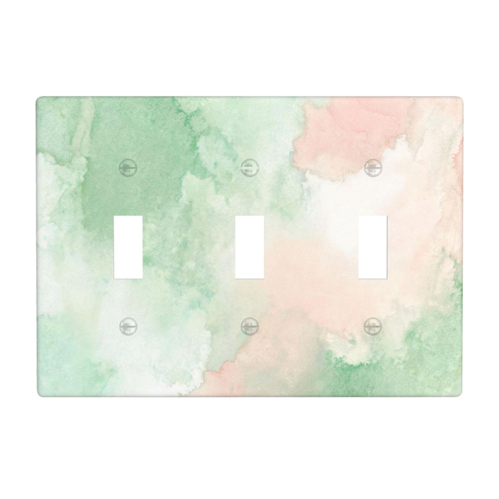Sage Pink Wash 3 Gang Switch Plate Cover-Unbreakable Polycarbonate Wall Plate, Heat Resistant Toggle Switch Decor for Home