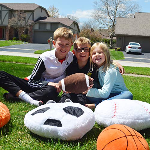 Catchstar Football Plush Fluffy Plush Football Toys Soft Stuffed Football Plush Durable Sports Football Shaped Plush Toy Gift For Kids Boy Child Baby Room #TOP5