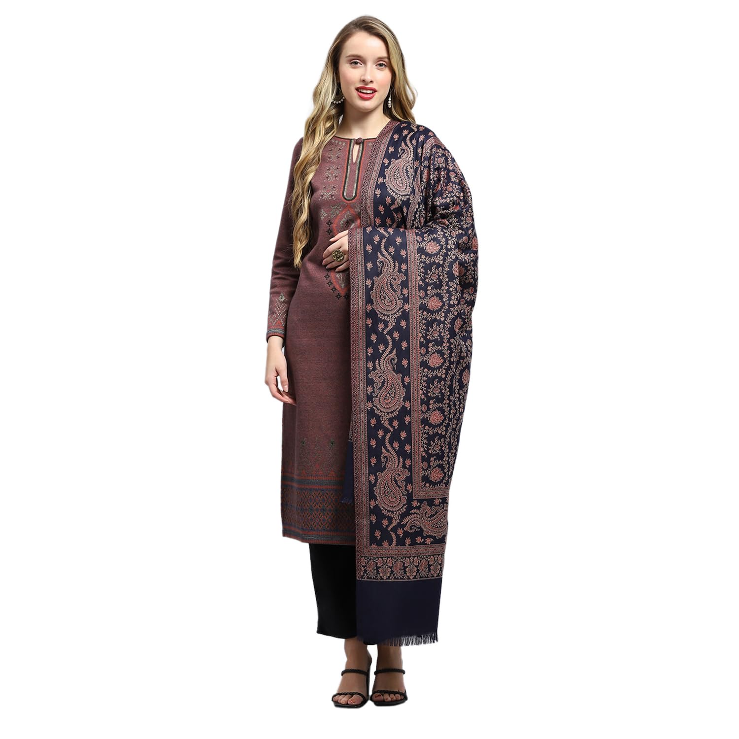 Monte Carlo Womens Self Design Shawl (224SHW6862)-image-15